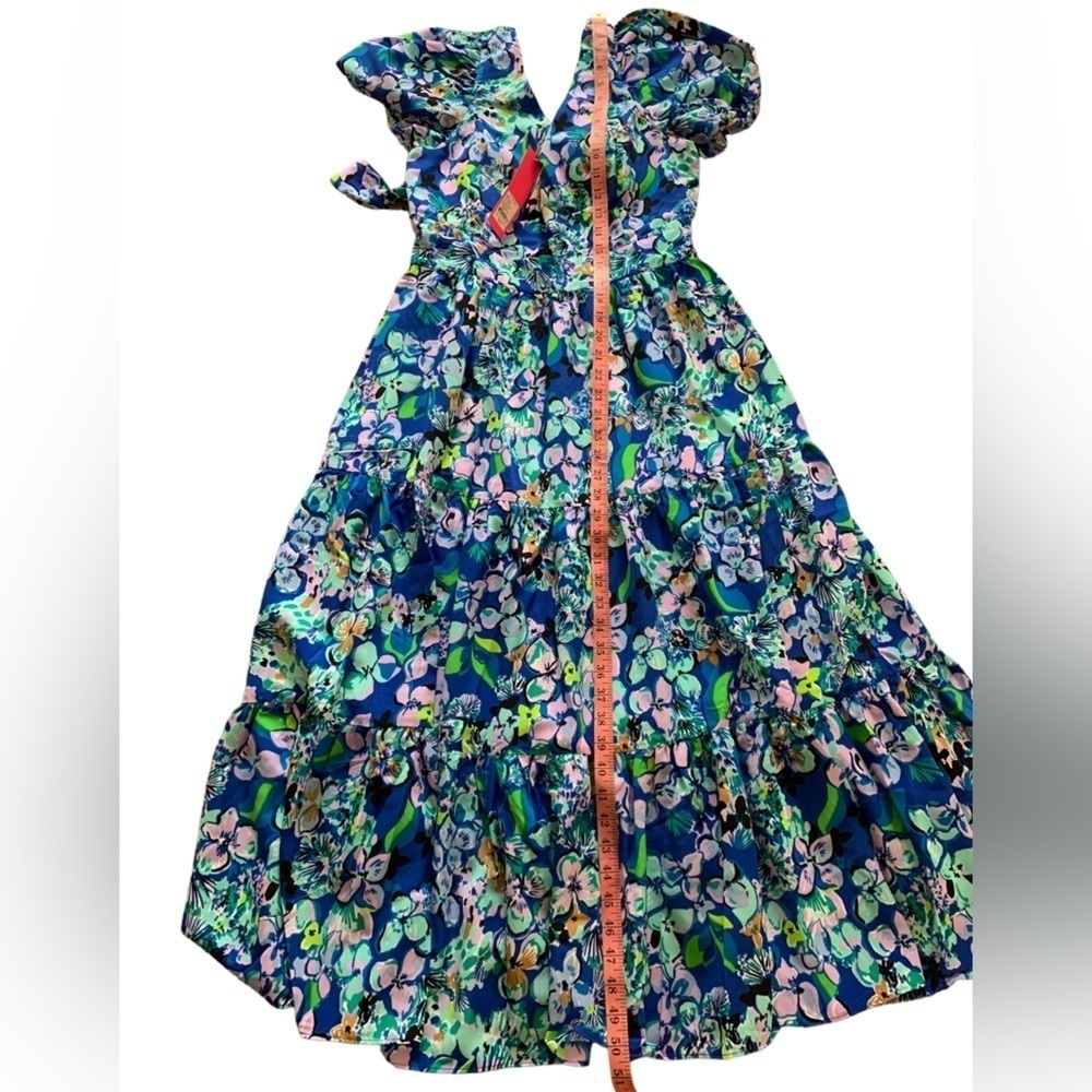 LILLY PULITZER 6 Blue Tiered midi dress Grace in Blue Grotto Twilight Tr… - Picture 9 of 14